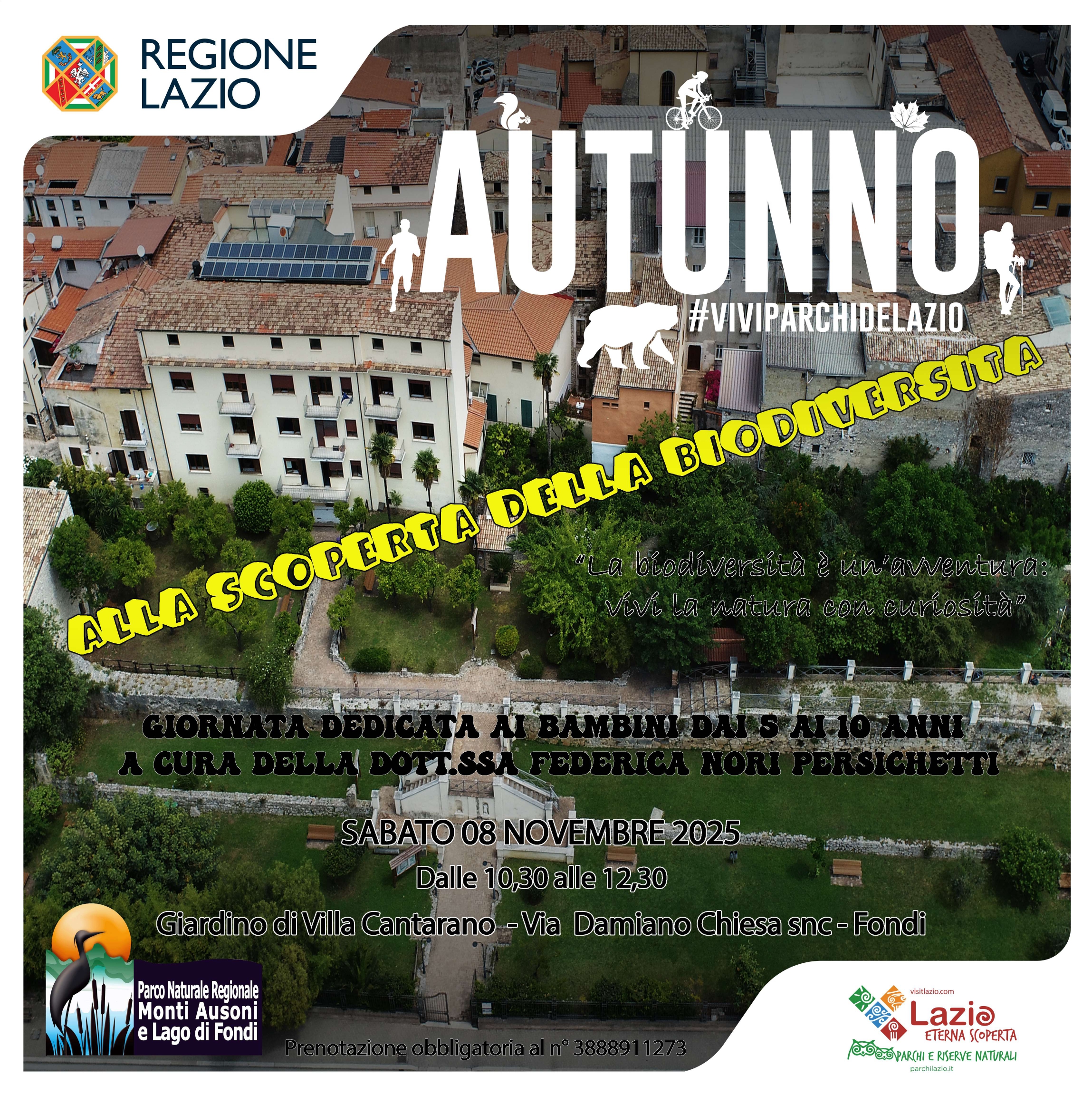 Autunno a Villa Cantarano con un Laboratorio di educazione ambientale rivolto ai bambini